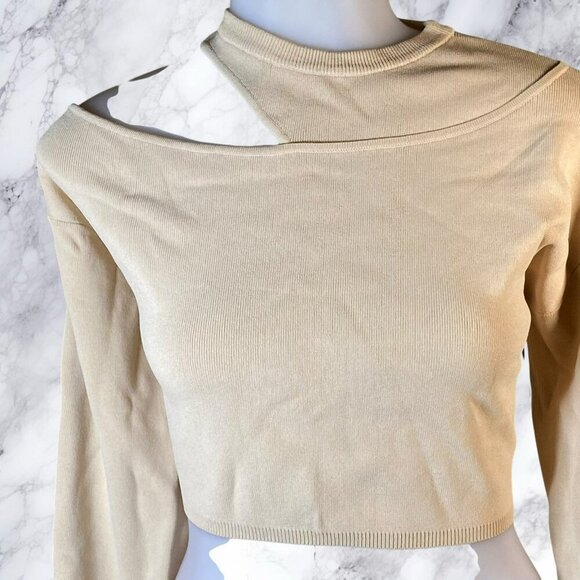 Michael Costello xREVOLVE Asym Cut Out Dolman Sweater - Nude - Picture 5 of 12